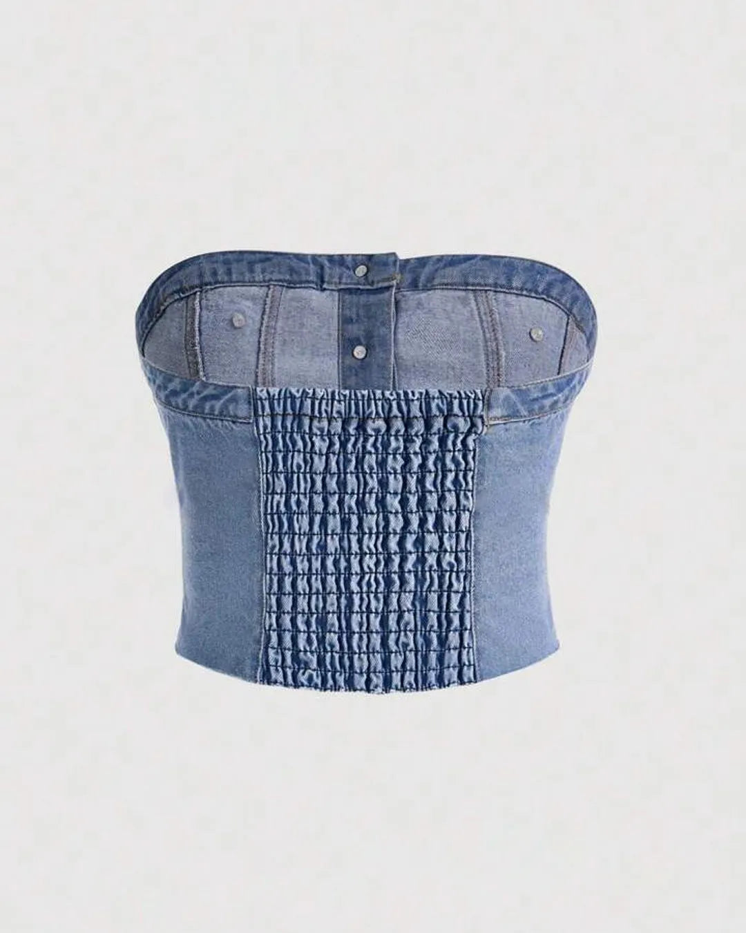 Front Buttoned Denim Corset Top