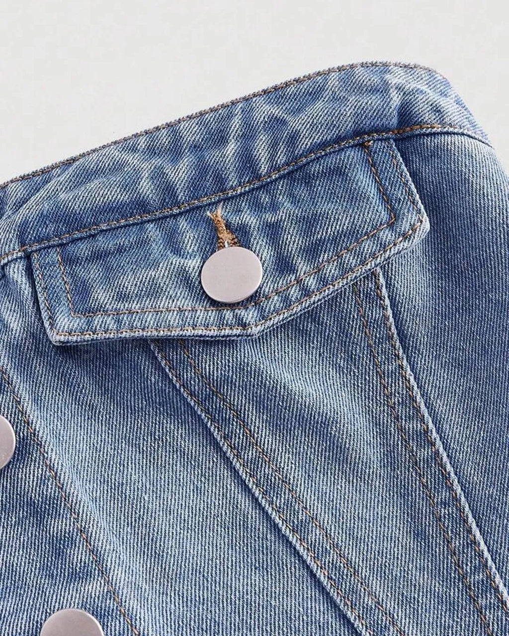 Front Buttoned Denim Corset Top