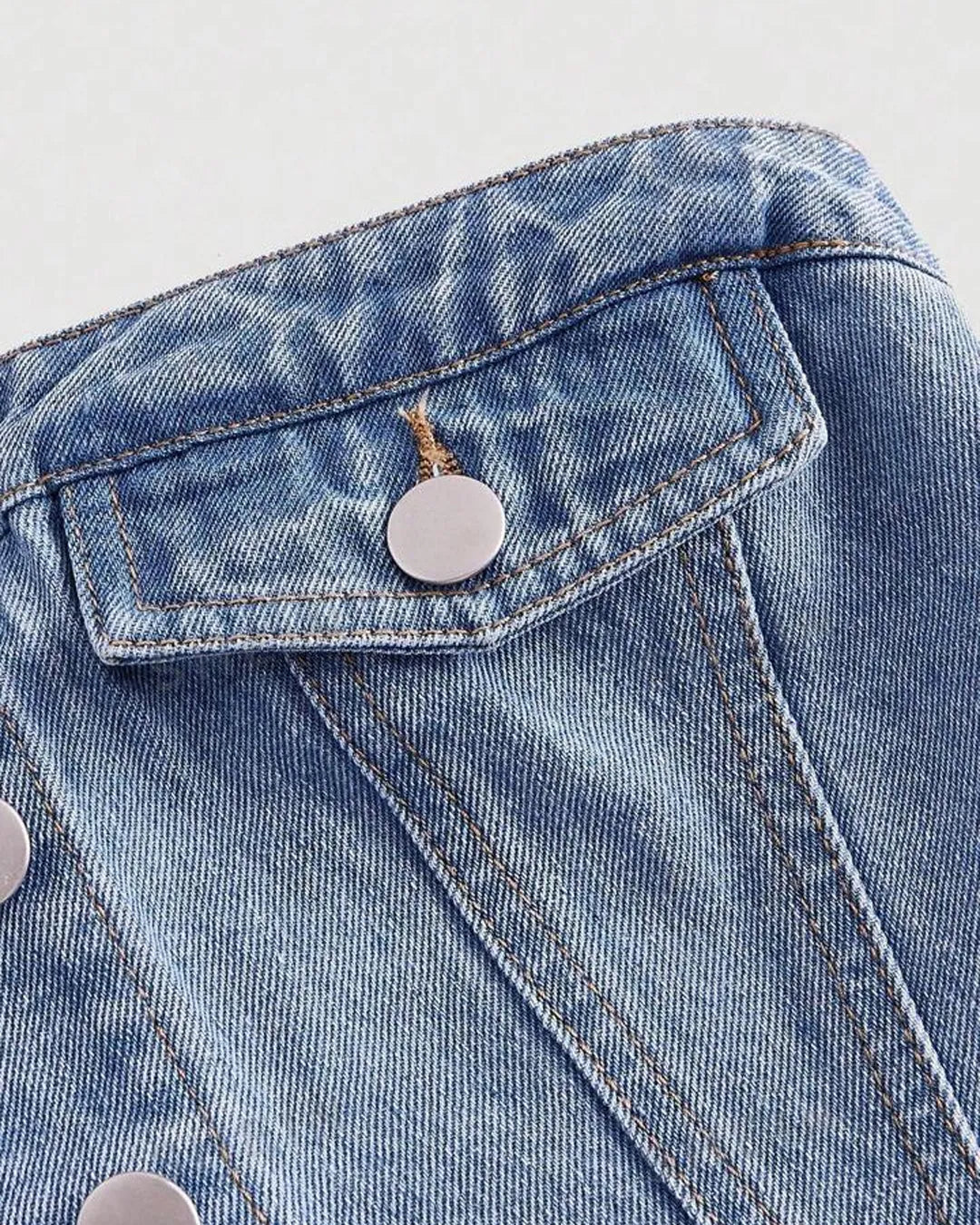 Front Buttoned Denim Corset Top