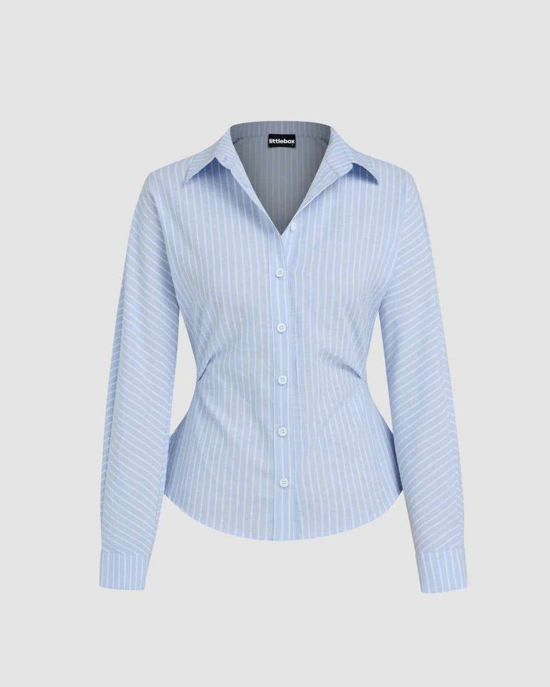 Collar Striped Long Sleeve Shirt