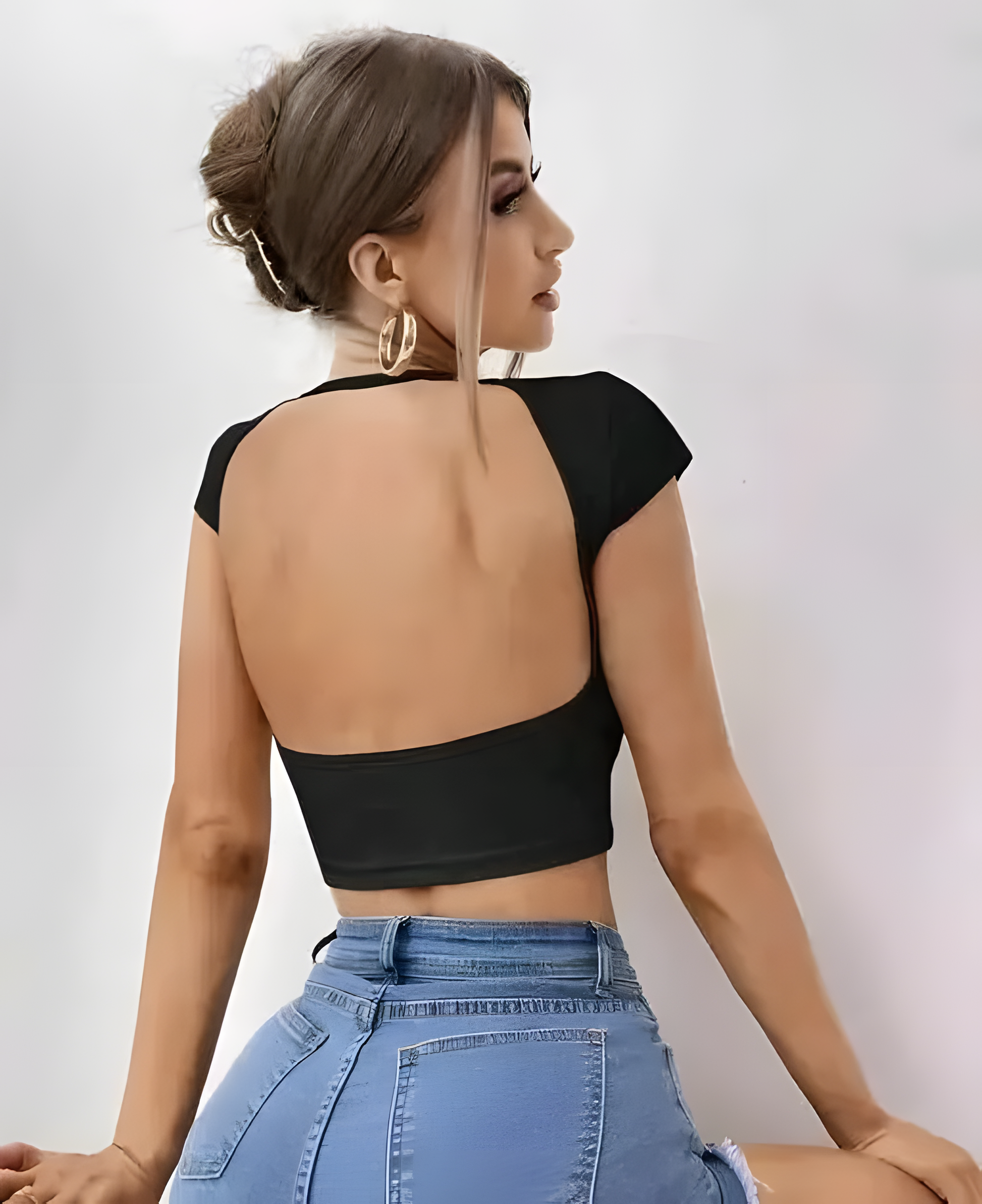 Noir Escape Backless Crop Top