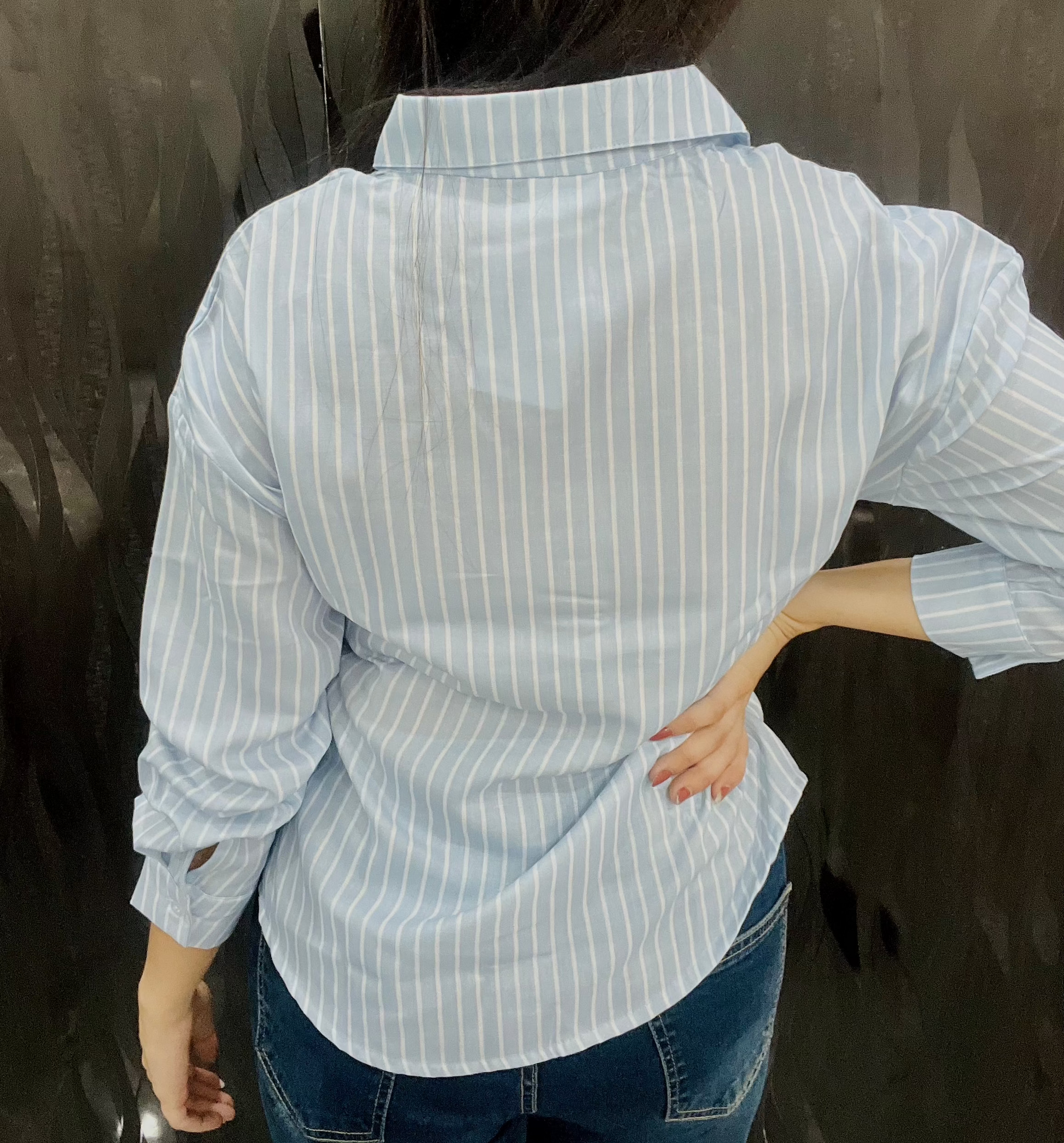 Collar Striped Long Sleeve Shirt