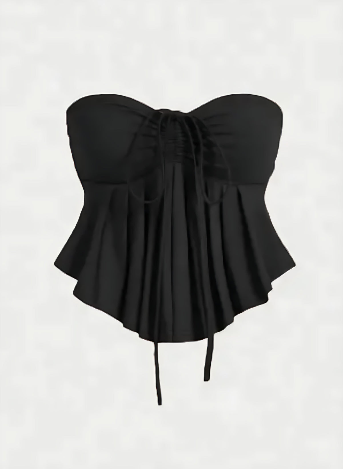 Noir Flare Ruched Corset Top