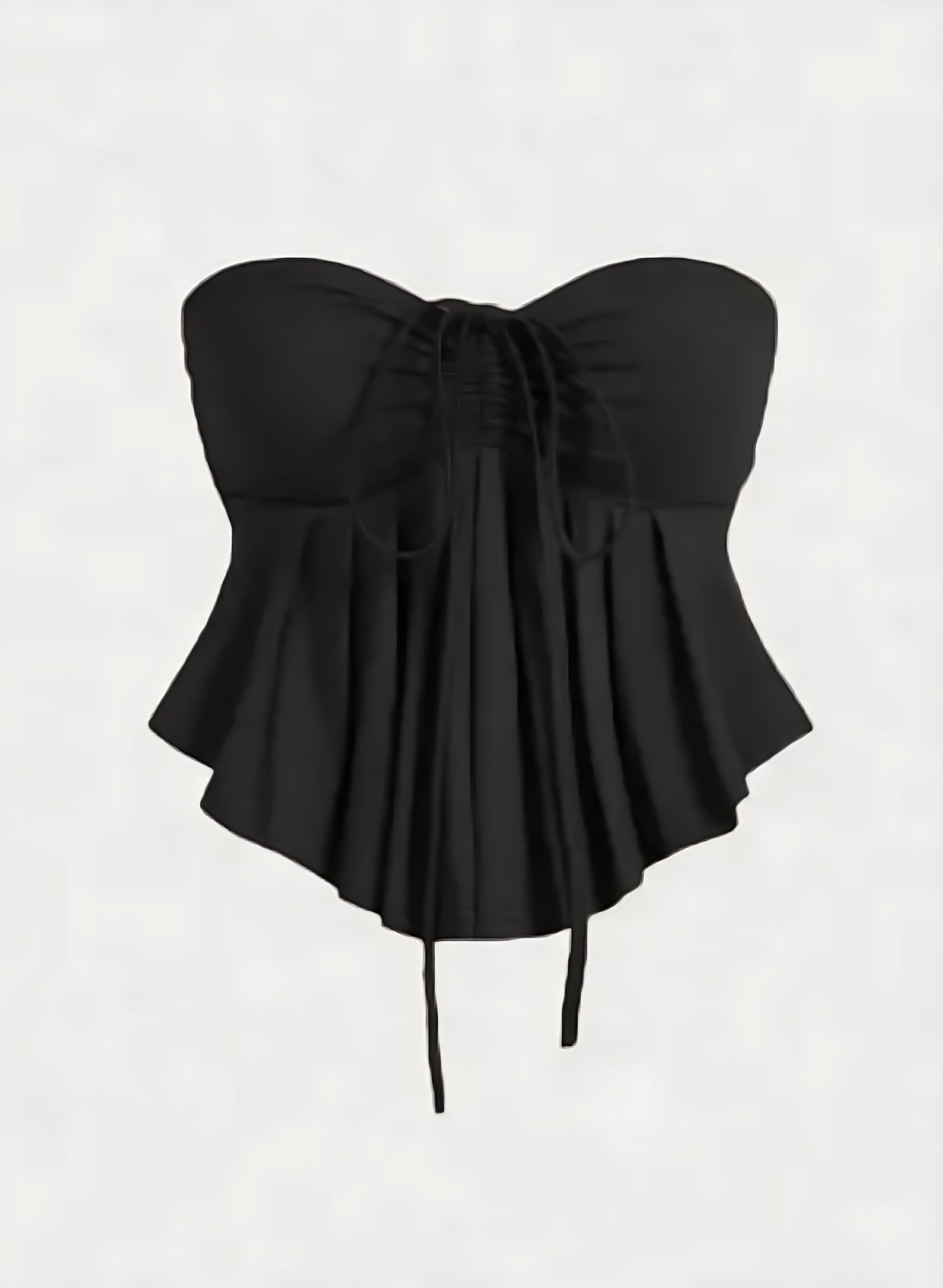 Noir Flare Ruched Corset Top