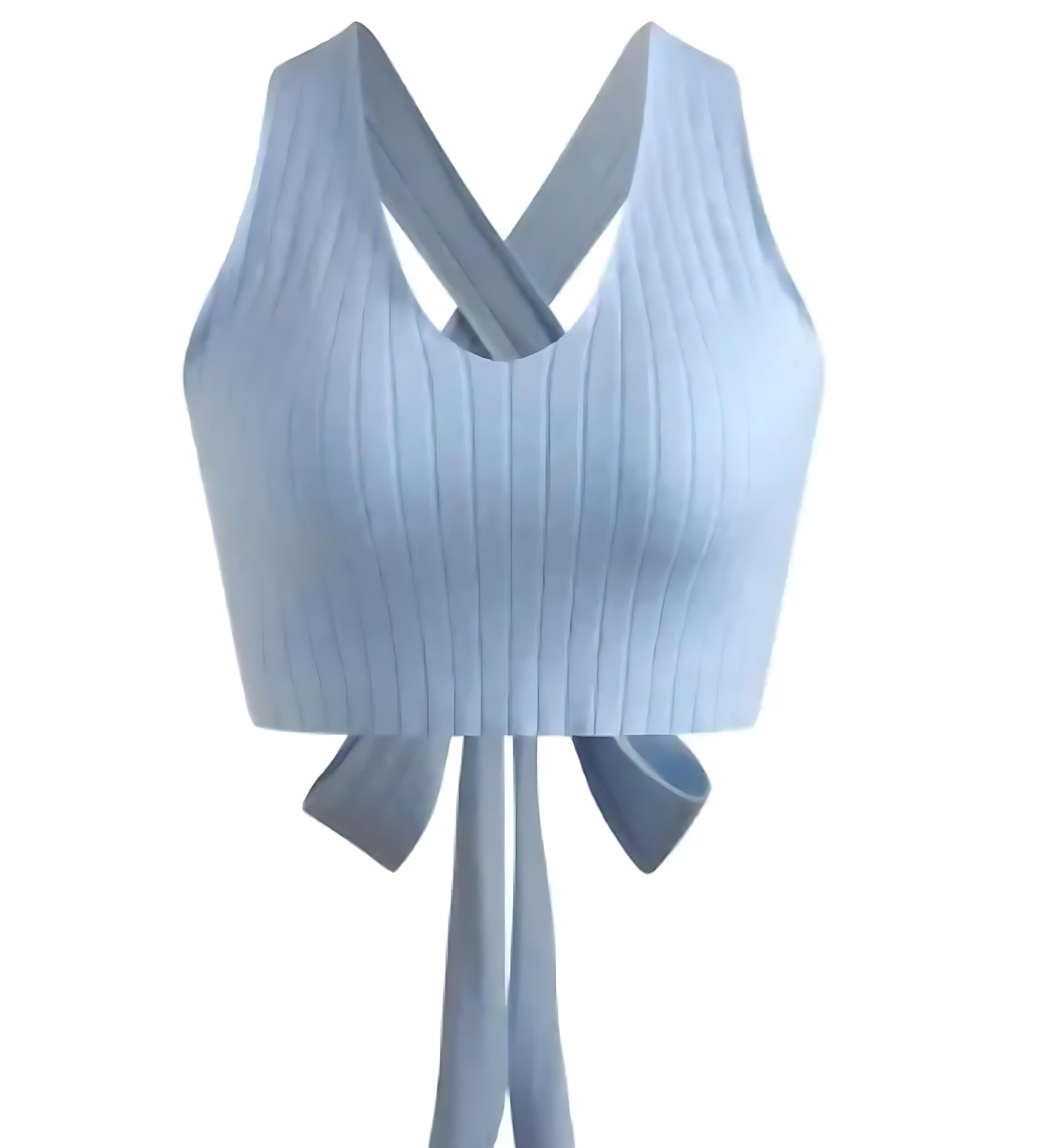 Skylace Ribbed Tie-Back Crop Top