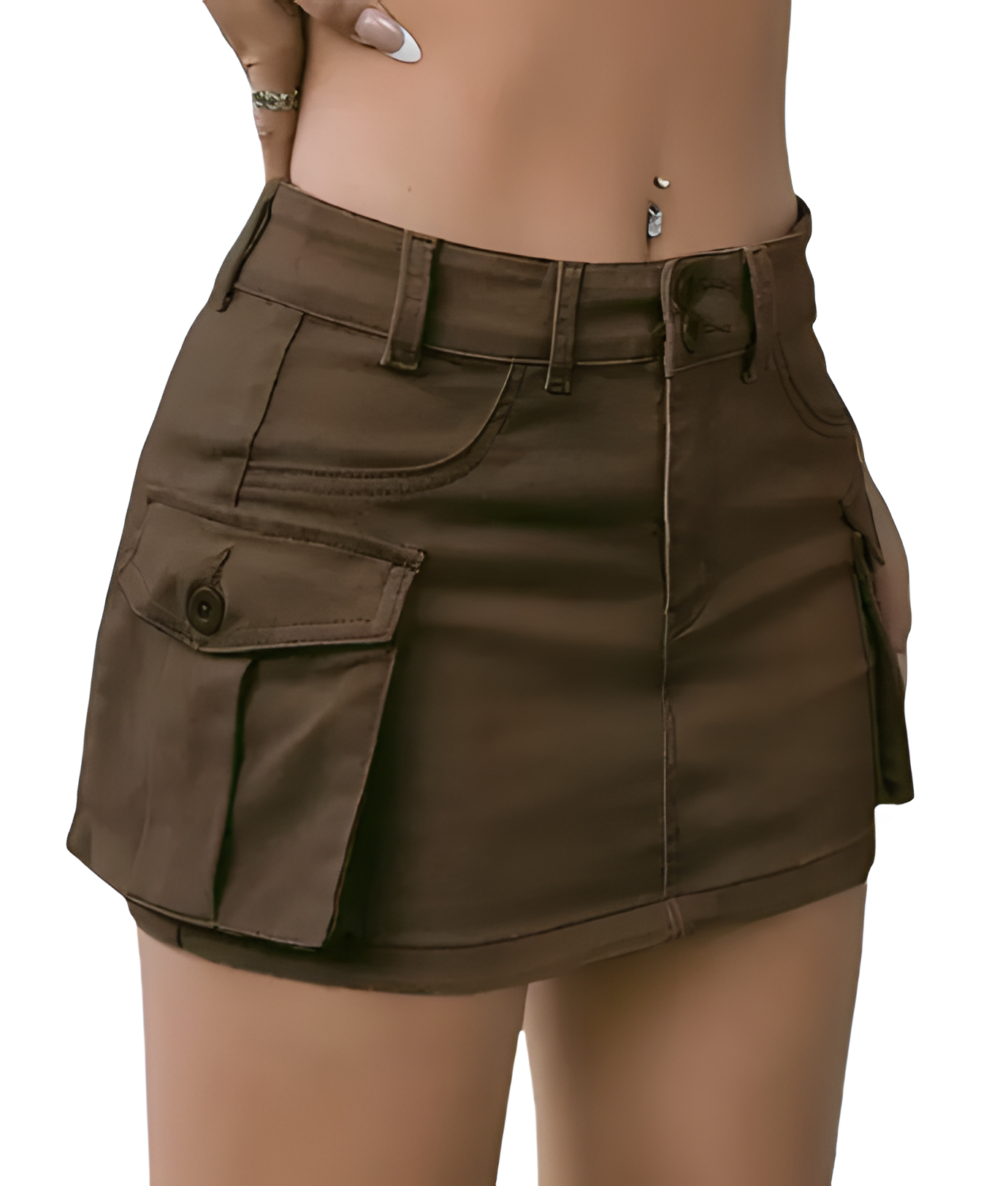 Brown Combat Cutie Cargo Skirt