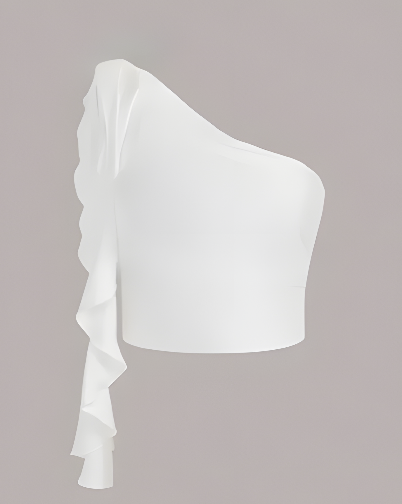 Ivory Cascade One-Shoulder Top