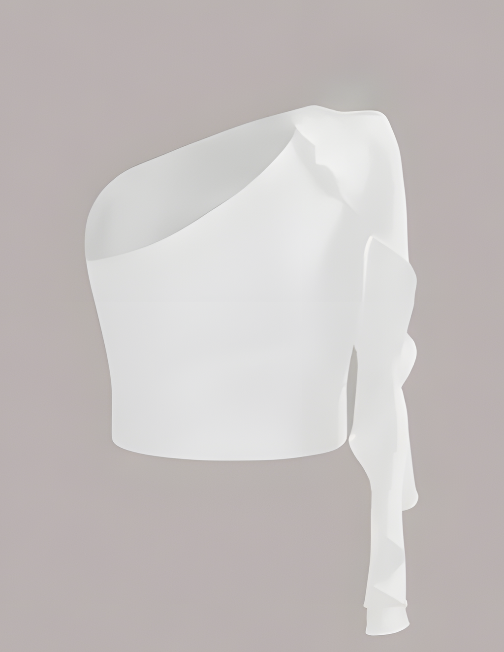 Ivory Cascade One-Shoulder Top