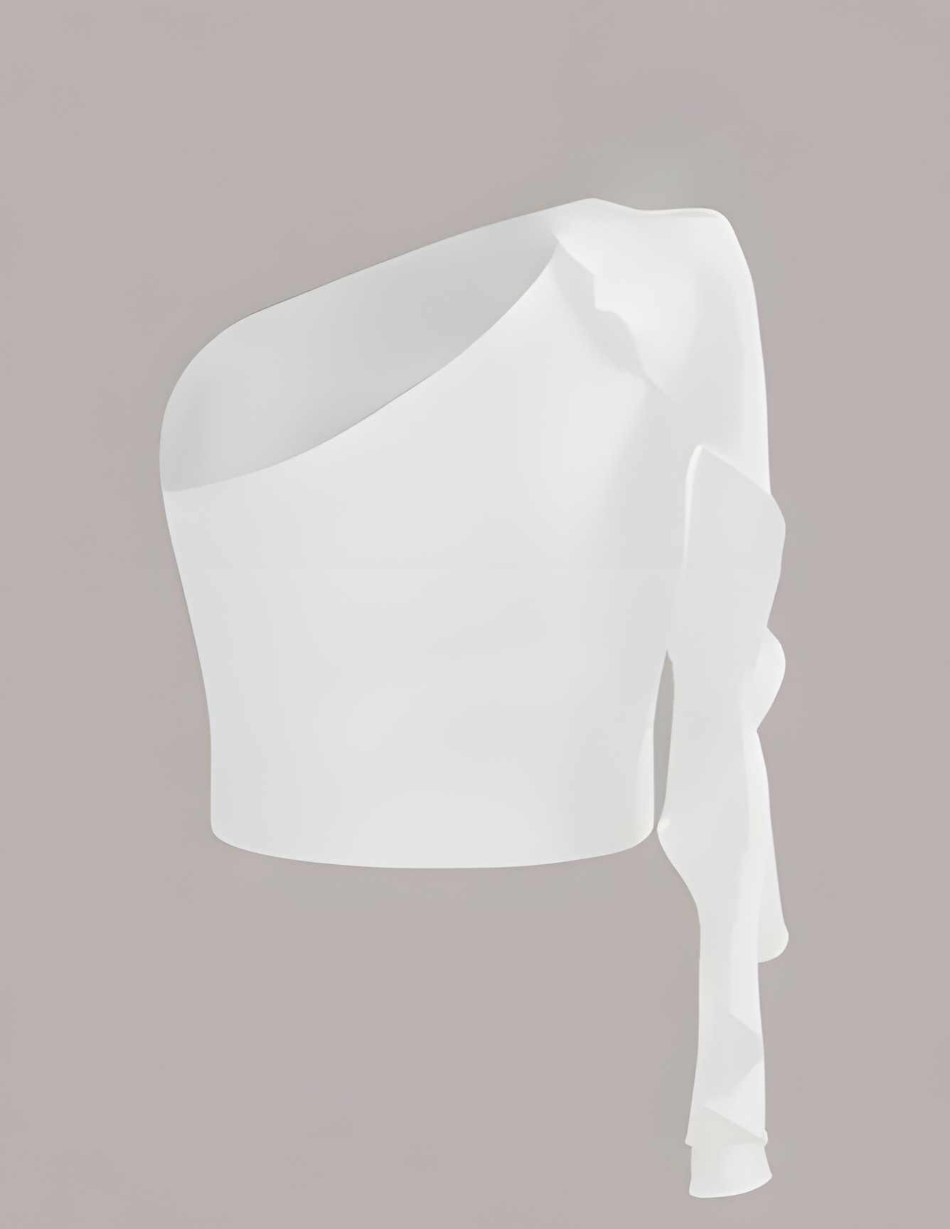 Ivory Cascade One-Shoulder Top