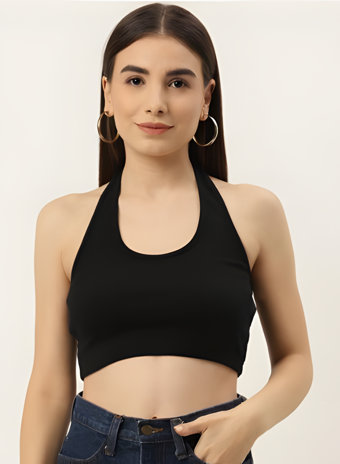 Midnight Muse Halter Crop Top