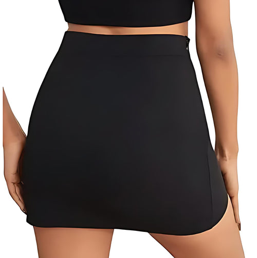 Black Blade Slit Mini Skirt