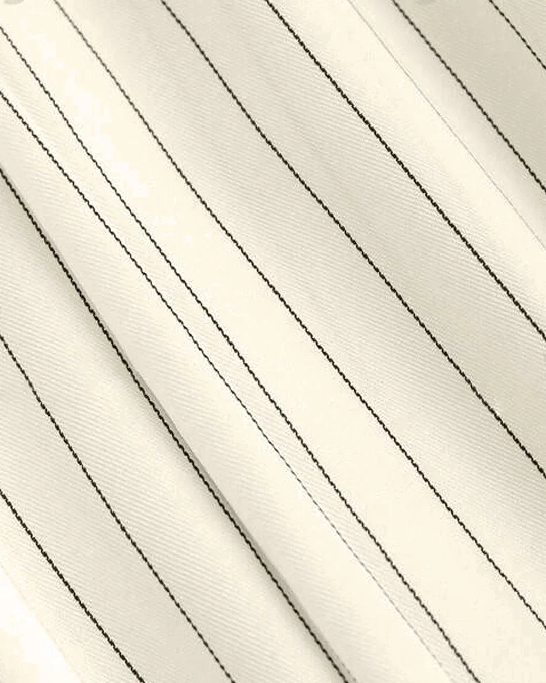 Striped Suit Off-White Fabric Button Front Bandeau Top
